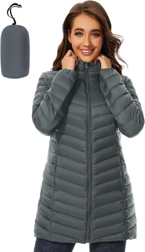 Vista 9 de ANOTHER CHOICE Women's Hooded Lightweight Packable Puffer Jacket Negro