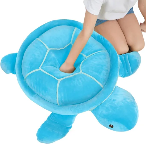Vista 2 de Dalmao - Animales de peluche de tortuga marina de 28'' gigantes y suaves, gran almohada de tortuga azul oceánica de peluche, peluches de regalo
