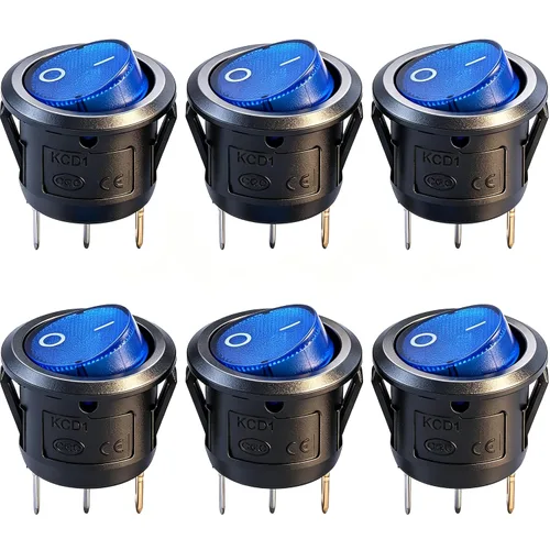 Vista 7 de Twidec /6 interruptores basculantes de 12 V de encendido/apagado de barco CA 6A/250V 10A/125V SPST 2 pines 2 posiciones interruptor de palanca
