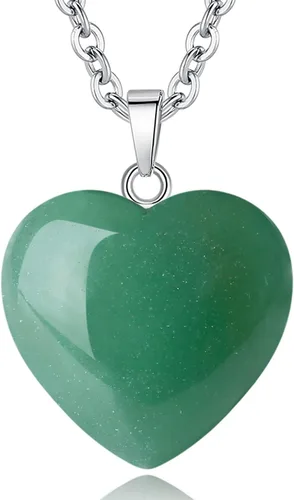 Vista 9 de Collar de Cristal de Cuarzo Cristales Curativos Collares para Mujeres Regalo del Día de las Madres Cuarzo Corazón Piedra Preciosa del Amor, Piedra