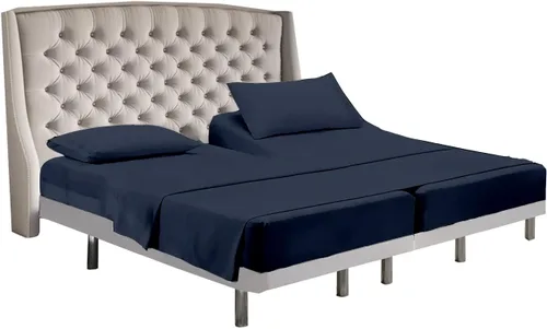 Vista 27 de Cottingon Juego de sábanas de 5 piezas tamaño King dividido para camas dobles ajustables, sábanas de microfibra de lujo suave XL para colchón