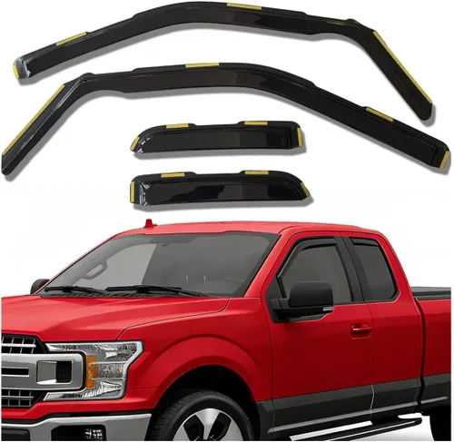 Vista 32 de Deflectores de ventana adhesivos para ventanas laterales y ventilación con viseras para 2015-2018 Chevy Silverado y GMC Sierra 1500 2500HD 3500HD