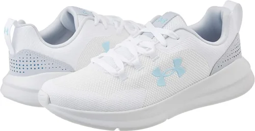 Vista 7 de Under Armour Tenis esenciales para mujer, Onyx White Onyx White Metallic Gold Luster 102