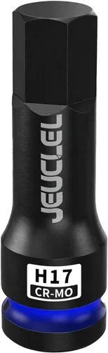 Vista 15 de Vaso de Punta de Impacto Hexagonal de 4mm, H4 Vaso Allen de Impacto de 1/2 Pulgada, Adaptador de Destornillador Hexagonal Alargado de Acero Cr-Mo