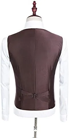 Vista 5 de Chaleco de esmoquin para hombre, mezcla de lana de tweed, espiga de espiga de espiga