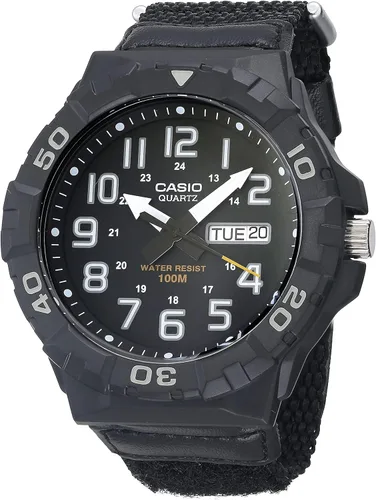 Vista 10 de Casio MRW200H Series Men's Analog Watch Sporty Design 100 Meter Water Resistance Date Display Rotary Bezel Regular Time Keeping
