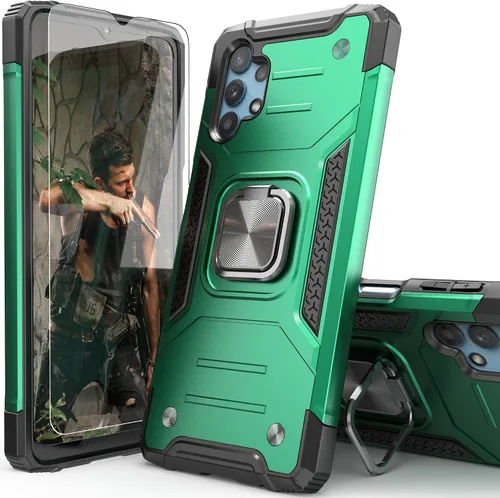 Vista 12 de Funda para Galaxy A32 5G con protector de pantalla, a prueba de caídas, ajuste delgado, con soporte para automóvil, funda protectora ligera
