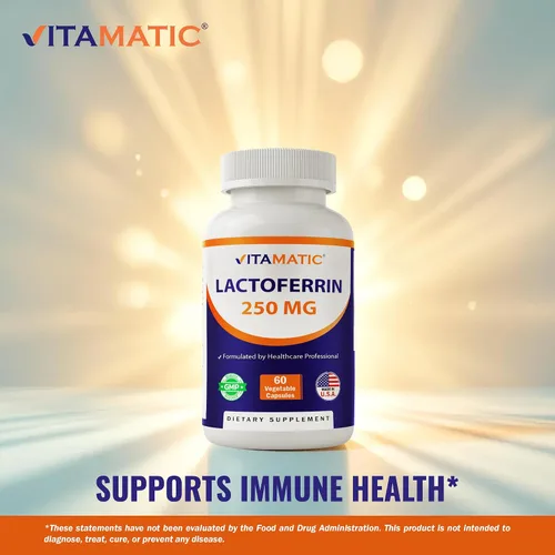 Vista 4 de Vitamatic Lactoferrina 250mg - 60 cápsulas vegetales promueve una función inmune saludable*