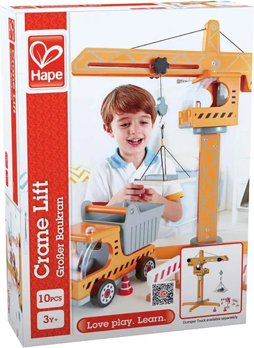 Vista 8 de Grúa de madera para niños de Hape