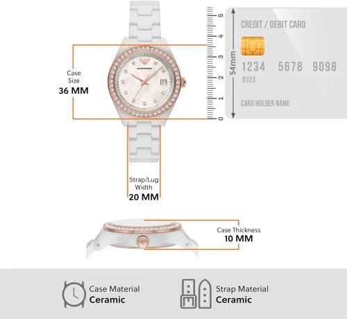 Vista 9 de Emporio Armani Women's Three-Hand Date Watch