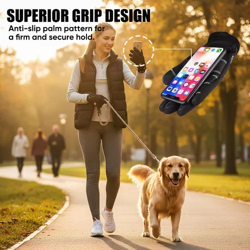 Vista 8 de Guantes térmicos antideslizantes e impermeables de invierno para hombres y mujeres, resistentes al viento, para clima frío, motociclismo, ciclismo
