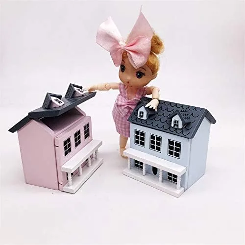 Vista 2 de Cutemini Cabaña en miniatura para casa de muñecas, accesorios para decoración de escritorio de 3 piezas