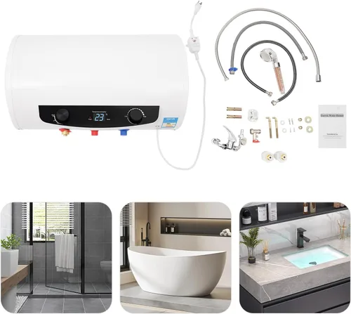 Vista 4 de PIAOCAIYIN - Calentador de agua para ducha, calentador de agua eléctrico de 110 V 1500 W, calentador de agua eléctrico de 50 L, colgado