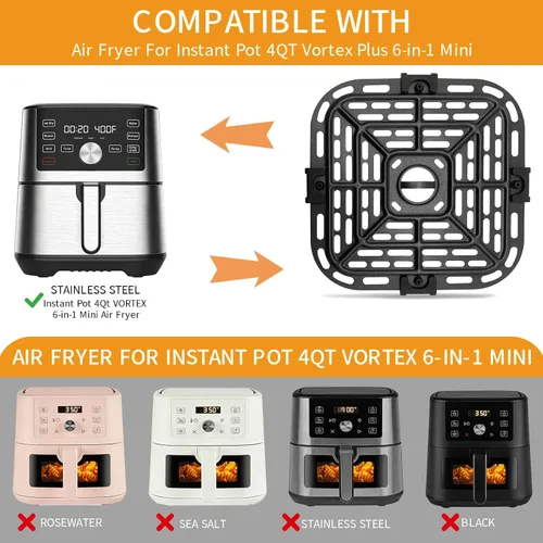 Vista 3 de Sartén para freidora de aire para olla instantánea Vortex Plus 6 en 1, horno freidora de aire de 4 cuartos de galón, 7.5 x 7.5 pulgadas, piezas