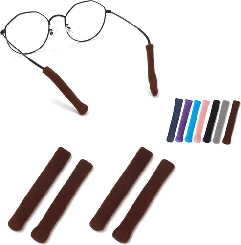 Vista 11 de Cojín de Oreja para Gafas de Tela de Algodón Tejido Suave Mejorado, Puntas de Patillas de Gafas Elásticas Antideslizantes Cómodas Retenedor