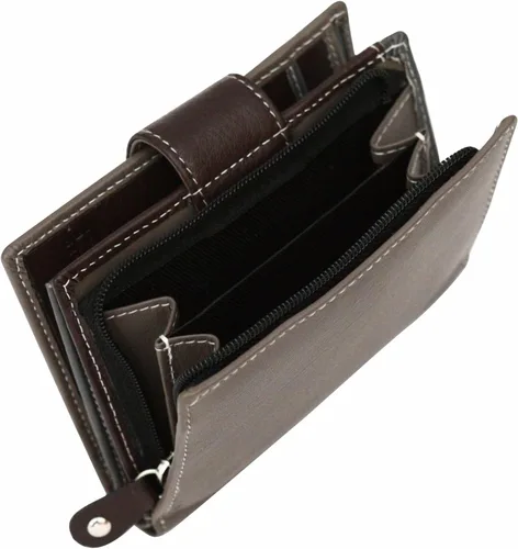 Vista 6 de Cartera de piel auténtica RFID para mujer, multicolor, 10 ranuras para tarjetas