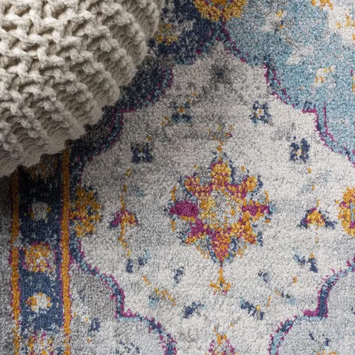 Vista 4 de JONATHAN Y Kirman - Alfombra de pasillo con medallón bohemio, 2 x 8 pulgadas, tradicional, vintage, fácil de limpiar, para sala de estar