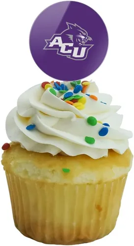 Vista 5 de GRAPHICS & MORE Abilene Christian Primary Logo Cupcake Picks Toppers Decoración Set de 6