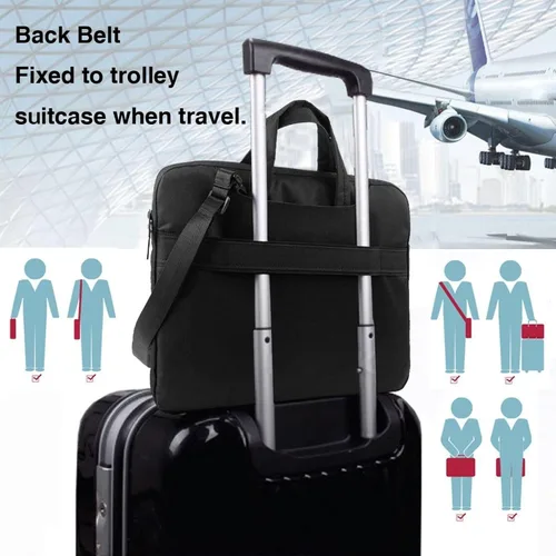 Vista 7 de Bolso bandolera personalizado para laptop para hombres y mujeres