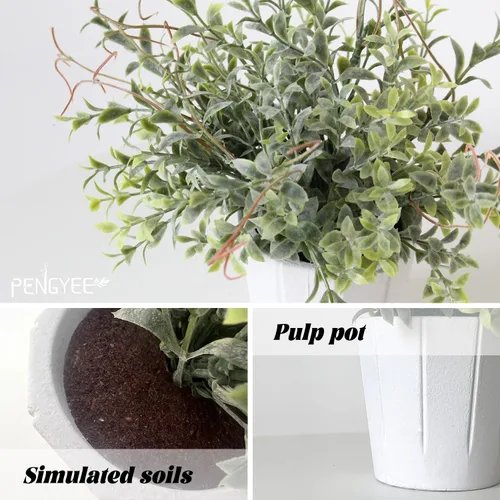 Vista 5 de Paquete de 8 plantas artificiales pequeñas, plantas artificiales de interior para decoración del hogar, pequeñas plantas artificiales