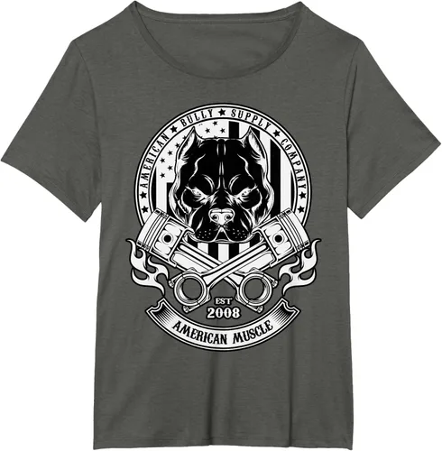 Vista 39 de American Muscle - Camiseta de cabeza dura Pit Bull American Bully, Negro, S