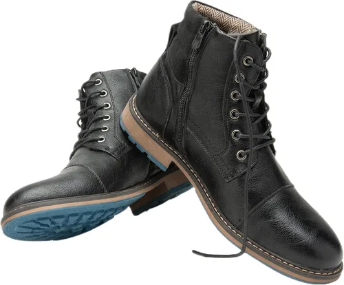 Vista 6 de Botas de hombre para el trabajo, combate, motocicleta, casuales, tipo Oxford