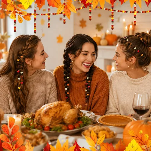 Vista 5 de 1000 piezas de cuentas de pony a granel, kit de 5 estilos de cuentas de pelo marrón para hacer trenzas y pulseras, decoración artesanal de otoño