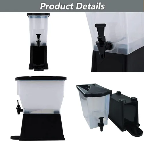 Vista 4 de CLIVIA Dispensador de bebidas de 3 galones, dispensador comercial de bebidas heladas para fiestas, dispensador de jugo de 11 L con tapa de espiga