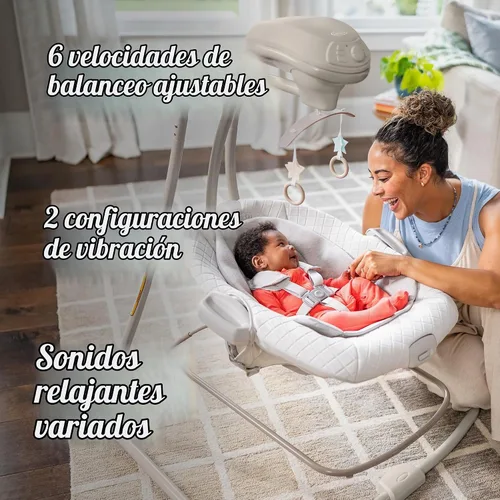 Vista 4 de Graco DuetConnect LX - Columpio y gorila 2 en 1 para bebé, Gales
