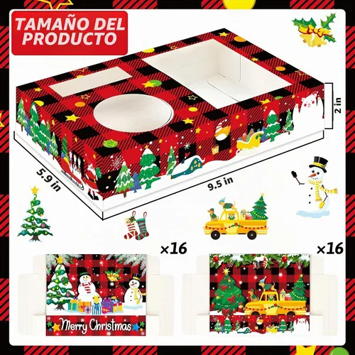 Vista 2 de 32 piezas de suministros para fiesta de Navidad, bandejas de aperitivos para noche de cine, contenedores para palomitas, dulces, comida y bebidas