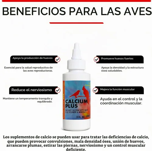 Vista 2 de Morning Bird Suplemento de calcio Plus para la salud aviar, fórmula líquida de calcio con magnesio y vitamina D3, 2 onzas líquidas