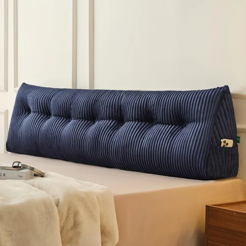 Vista 32 de Z-hom - Almohada grande para cabecero con un solo rollo, almohada de cuña para sentarse en la cama, cojín triangular de apoyo de respaldo para leer