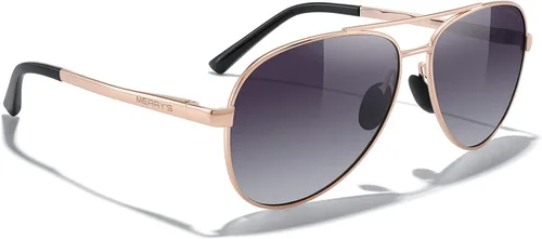 Vista 5 de MERRY'S Gafas de sol de aviador para hombres y mujeres, lentes polarizadas para conducción, lentes espejados, protección UV 400, 2.283in