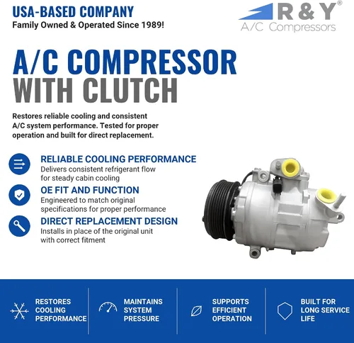 Vista 2 de RYC Compresor de aire acondicionado automotriz y embrague de A/C IG332-01 (se adapta a Ford Explorer 3.5L sin Turbo 2011, 2012, 2013, 2014, 2015)
