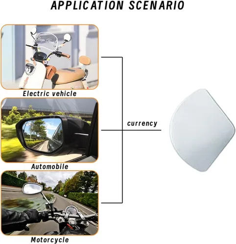 Vista 10 de 2 piezas Espejo retrovisor automotriz, espejo para punto ciego, espejos ajustables HD sectoriales, espejos convexos de gran ángulo sin marco