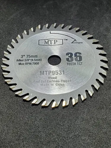 Vista 2 de MTP Hoja de plástico de madera de 3 pulgadas (2.953 in) 3x3/8 (eje de 3/8 de pulgada de 0.374 in) compatible con sierra de corte (1 hoja de madera)