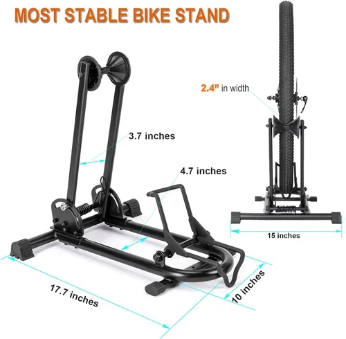 Vista 5 de Soporte de suelo para bicicleta de interior – Soporte para bicicleta para coche/hogar – Almacenamiento de bicicletas de estacionamiento
