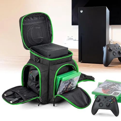 Vista 2 de Trunab Console Carrying Case Compatible with Xbox Series X, Travel Bag with Multiple Storage Pockets for Xbox Controllers, Games, Cables, Portable