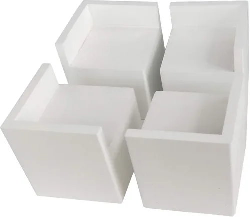 Vista 8 de Juego de 4 elevadores cuadrados para muebles de 2 pulgadas de altura, patas de muebles de madera maciza sin terminar, elevadores de cama, patas