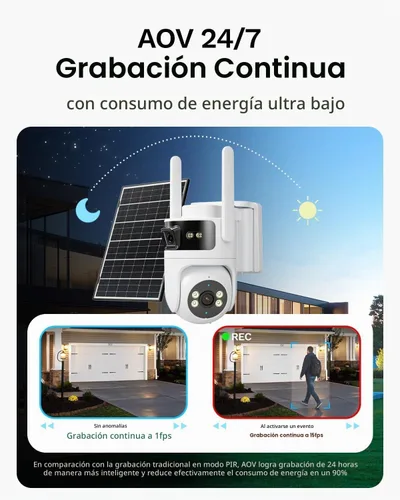 Vista 2 de LongPlus AOV WiFi Outdoor Security Camera, Dual Lens, 2K+2K