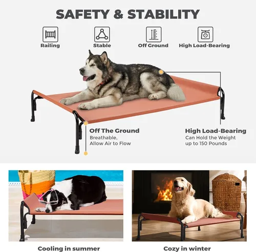 Vista 6 de Veehoo Cama Elevada para Perros, Camas Elevadas para Perros al Aire Libre para Perros Medianos, Cama de Camping Elevada para Mascotas