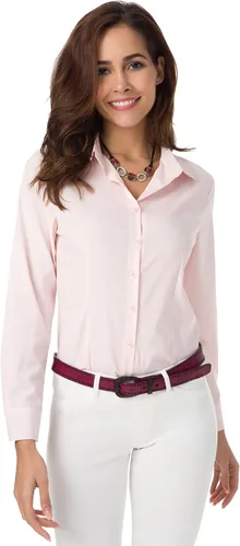 Vista 12 de Atnlewhi - Camisa de trabajo clásica con botones, manga larga, elástica, formal y casual para mujer