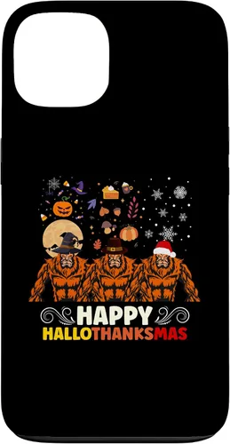 Vista 7 de iPhone 16 Halloween Thanksgiving Christmas Hallothanksmas Bigfoot Case