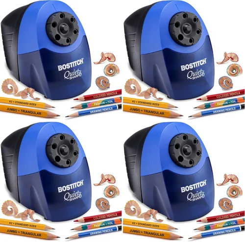 Vista 11 de Bostitch Office QuietSharp 6 sacapuntas eléctrico, sacapuntas de aula resistente, selector de tamaño con 6 tamaños diferentes, para lápices