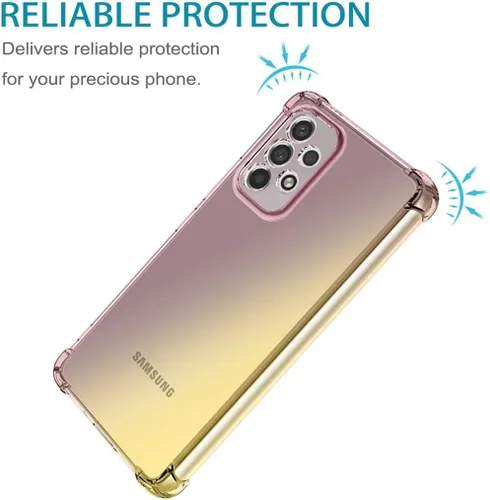 Vista 5 de Funda para Galaxy A23, Samsung A23 SM-A235M con protector de pantalla de vidrio templado, bonita funda protectora de TPU transparente a prueba