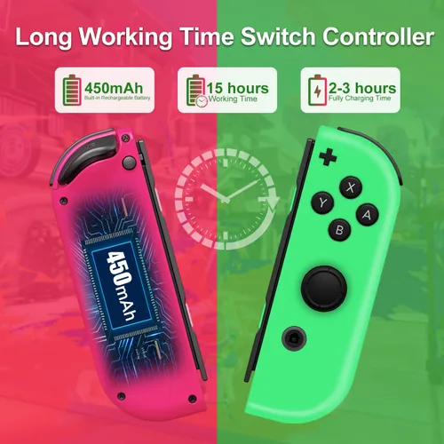 Vista 3 de Controller for Nintendo Switch, Compatible with Nintendo Switch Controller, Right and Left Switch Joypad Controllers Wireless Replacement Joy-pad