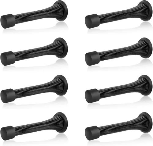 Vista 28 de HOMOTEK Paquete de 1 tope de puerta de resorte con parachoques de goma de 3-1/8", resorte flexible de servicio pesado, tope de puerta de pared