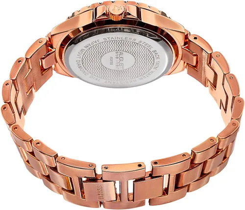 Vista 4 de August Steiner AS8156 - Reloj de pulsera de acero inoxidable con 8 marcadores de hora de diamantes