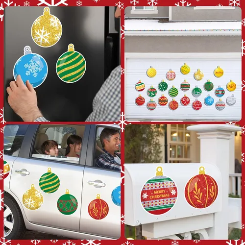 Vista 5 de Ferraycle - Decoración magnética navideña para puerta de garaje, diseño de Imanes de Navidad para automóvil, calcomanías para refrigerador, imán