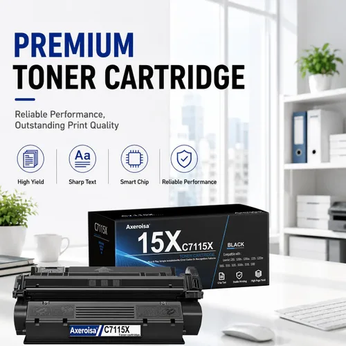 Vista 2 de Compatible for HP C7115X 15X High Yield Black Toner, 3 Pack 3 Black
